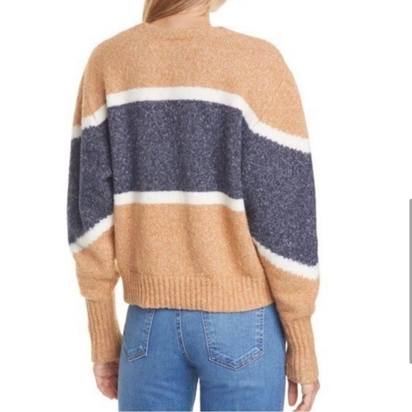 Veronica Beard Emilia Striped V-Neck Sweater - Picture 4 of 11